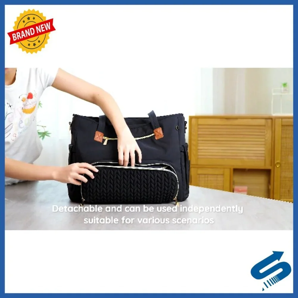 Large Capacity Laptop Tote Bag with Insulated Lunch Compartment Work Commute